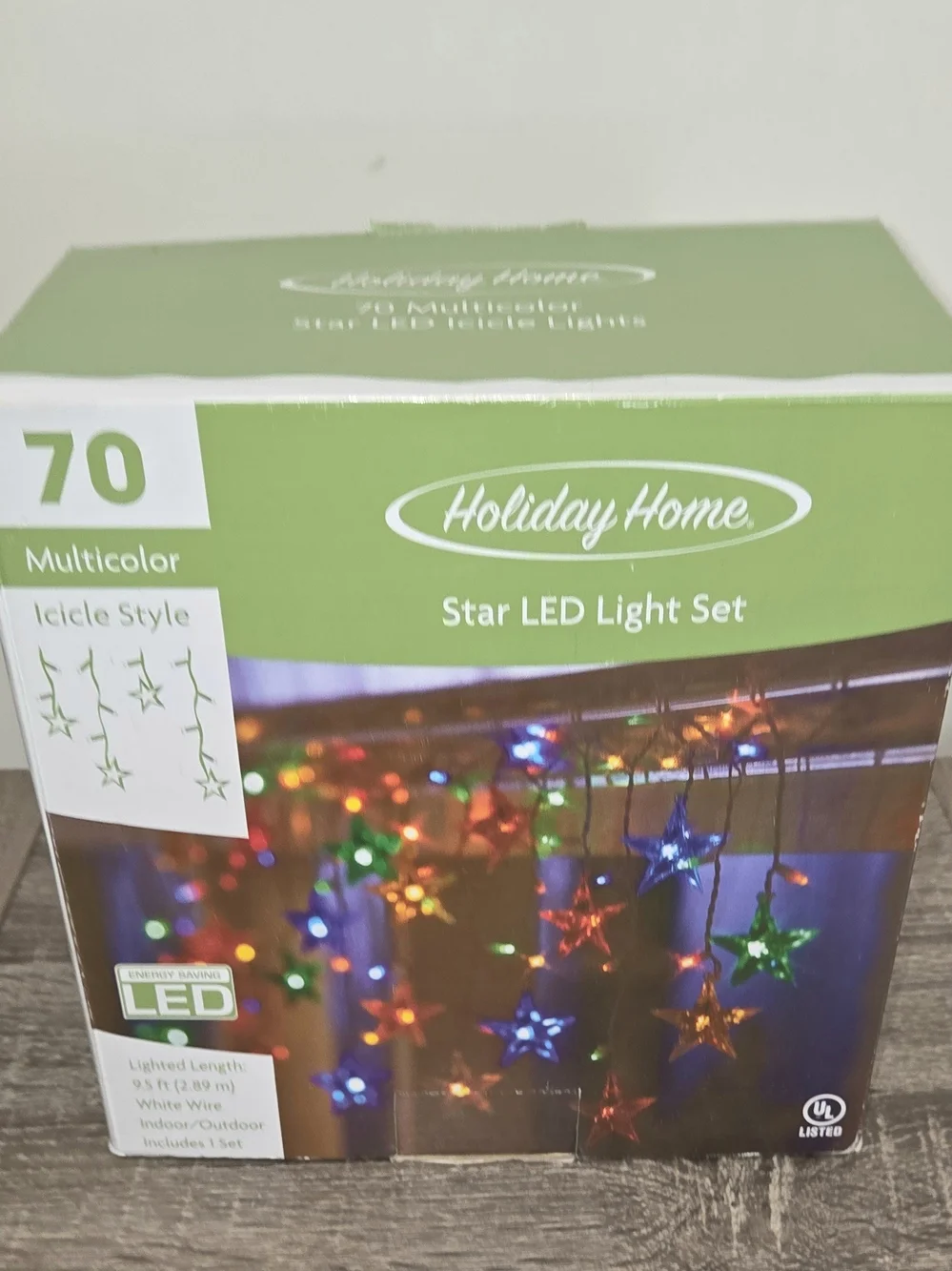 Holiday Home 70 Multicolor Icicle Style Star LED Light Set NEW.